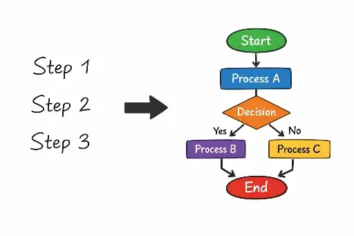 صف (من نص إلى مخطط انسيابي)